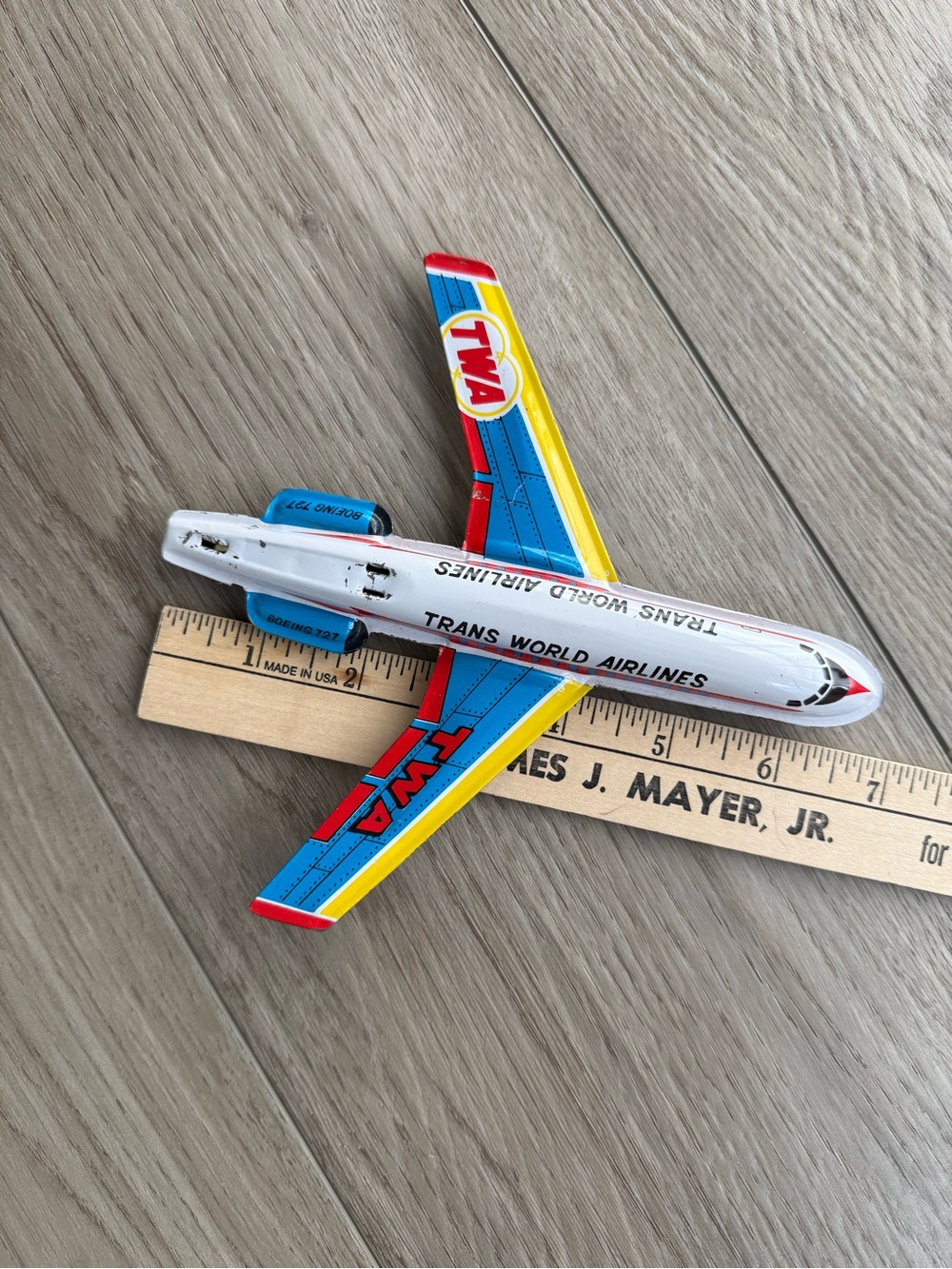Vintage Trans World Airlines Tin Toy Airplane - Picture 3 of 3